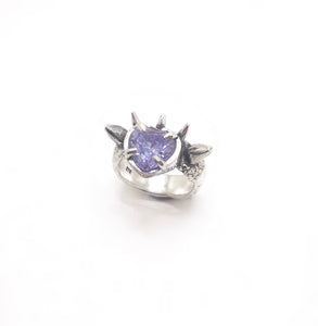 Spikey heart ring lavender