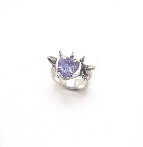 Spikey heart ring lavender