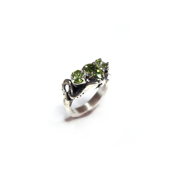 Peridot Snake Ring