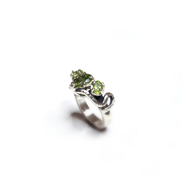 Peridot Snake Ring